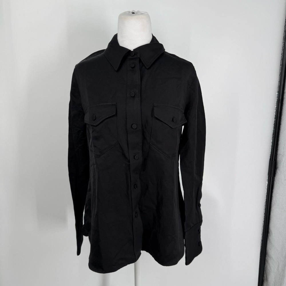 NWT Madewell Western Shirt in Linen Blend in black - Picture 5 of 13